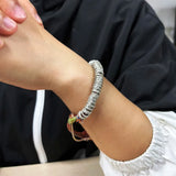 925 Sterling Silver Wrapped Bracelet for Men and Women Retro Small Fish Engraved and Vintage Heavy Ethnic Style Jewelry