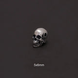 925 Sterling Silver Punk Gothic Skull Head Pendant DIY Necklace Bracelet Charms Beads Retro Hip Hop Rock Jewelry Accessories