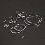 16mm 20mm 30mm 40mm Real 925 Sterling Silver Hoop Earrings for Women Round Circle Retro Vintage Antique Style Women's Jewelry