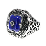 925 Sterling Silver Lapis Lazuli Ring for Women The Vampire Diaries Caroline Elena Daylight Hollow Flowers Rings Movie Jewelry - GQTORCH Jewelry