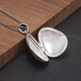 925 Sterling Silver Black Onyx Locket Pendant Necklace for Women Water Drop Frame Openable Pendants Fashion Vintage Jewelry