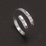 925 Sterling Silver Adjustable Retro Open Finger Ring for Women Men Minimalist Geometric Vintage Fashion Jewelry Accessories