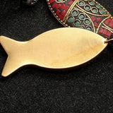 Handmade Fish Pendant Necklace Adjustable Long Sweater Chain Ethnic Original Design Shift Lucky Amulets And Talismans - GQTORCH Jewelry