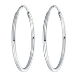 S925 Sterling Silver Hoop Earrings Elegant Men and Women Ear Clip round Earrings Ear Stud Simple Fashion Female Jewelry