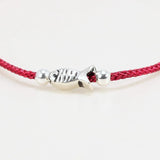 Lucky Red Rope Bracelets 925 Sterling Silver Fish Adjustable Simple Charm Bracelets for Women - GQTORCH Jewelry