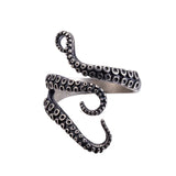 925 Pure Silver Retro Antique Octopus Finger Rings Fashion Personalized Opening Adjustable Women Rings Jewelry