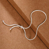 Pure 925 Sterling Silver Women Bracelet Snake Bone Chain Push Pull Bracelet Simple Fashion Wedding Accessories Luxury Jewelry - GQTORCH Jewelry