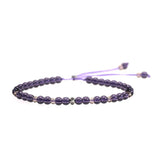 Natural Amethyst Beads Bracelet For Women Lace-up Adjustable 4mm Small Yoga Crystal Beads Stretch Bracelet Pulseira Masculina - GQTORCH Jewelry