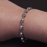 925 Sterling Silver Punk Skull Chain Bracelet Necklace for Men Women Gothic Rock Retro Fashion Party Jewelry Accessories