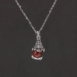 925 Sterling Silver Red Garnet Pixiu Necklace for Women Small Pendant Coin Lucky Fortune Vintage Female Fengshui Jewelry
