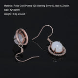 Clearance Sale 925 Sterling Silver Gemstone Earrings for Women Elegant Fashion Rose Gold Plated Topaz Jade Agate Zircon Earrings