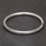 999 Pure Silver Heart Sutra Open Cuff Bracelet Engraved Buddhist Mantra Design Spiritual Healing Amulet Jewelry for Men Women - GQTORCH Jewelry