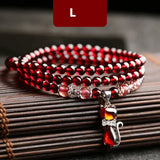 Wine Red Garnet Bracelets For Women Natural Gemstone 925 Sterling Silver Jewelry Fox Gourd Pixiu Snowflake Charm Best Gift Girls