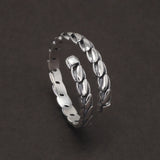 925 Sterling Silver Adjustable Retro Open Finger Ring for Women Men Minimalist Geometric Vintage Fashion Jewelry Accessories