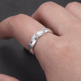 925 Sterling Silver Mobius Wave Ring for Women Men Opening Twisted Finger Band Simple Retro Trendy Party Jewelry Accessories
