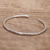 925 Sterling Silver Feather 3mm Thin Cuff Bracelet for Women Men, Moon Star Design, Simple Retro Indian Jewelry Party Gift