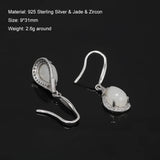 Clearance Sale 925 Sterling Silver Gemstone Earrings for Women Elegant Fashion Rose Gold Plated Topaz Jade Agate Zircon Earrings