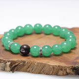 Natural Jade and Lotus Finger Meditation Sandalwood Beads Bracelet Unisex 925 Silver Accessories Jewelry for Men and Women