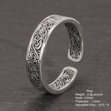 Real 925 Sterling Silver Vintage Plant Pattern Carved Earrings Ring Bracelets Bangles Set For Women Fine Jewelry