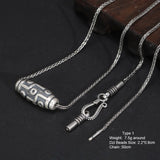 925 Sterling Silver Women's and Men's Pendant Chain with 9 Eyes DZi Sweater Necklace Amulet and Amulet Necklace Fine Jewelry