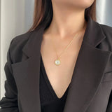 925 Sterling Silver 18k Gold Plated Goddess Carved Coin Charm Pendant Vintage Fashion Jewelry Accessories Birthday Party Gift