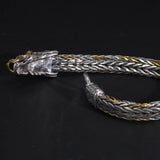 Vintage Dragon Bracelet 925 Sterling Silver Handcrafted Braided Wristband for Men Thai Silver Viking Fine Jewelry