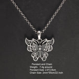 Real Sterling Silver 925 Hollowed Out Butterfly Pendant Women Vintage Personality Necklace Sweater Chain Fine Jewelry