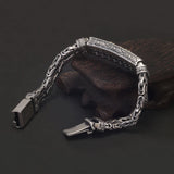 20cm 925 Sterling Silver Domineering Vajra Bracelet for Men Thick Byzantine Bracelet Vintage Amulet Hand Jewelry Clearance Sale
