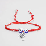 Hand Braided Lucky Red String Charm Bracelet Women Men Blue Evil Eye Round Beads Bracelet NAZAR BONCUK Friendship Jewelry - GQTORCH Jewelry