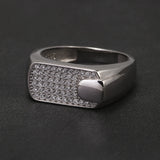 100% Sterling Silver Men Wedding Band Micro Inlaid Zircon Engagement Ring Fashion Eternity Promise Ring Luxury Designer Jewelry