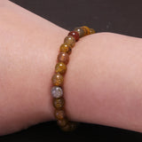 6-20mm Natural Dragon Scale Agate Beaded Bracelet for Men Women Genuine Stone Beads Wristband Vintage Fine Jewelry