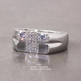 Sterling Silver Rings With Stones Simulated Diamond Anniversary Male Engagement Rings High Quality