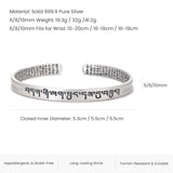 3pcs/set 999 Pure Silver Tibetan Buddhist Sanskrit Six Word Mantra Bangle Fish Charm Braided Rope Colorful Knot Stacked Bracelet