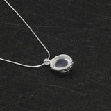 925 Sterling Silver Moonstone/Aquamarine Necklace for Women Oval Shaped Pendant Female Minimalist Elegant Jewelry Gift