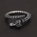 925 Sterling Silver Punk Dragon Bone Spine Ring for Men and Women Retro Gothic Hip-hop Opening Type Biker Jewelry Cosplay