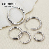 Earrings Silver 925 Simple Circle Statement Geometric Hoop Earrings For Men And Women Personalized Hip Pop Punk Jewelry