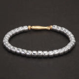999 Pure Silver Beads Bracelet with Fish Charms Matt Gold Plated Elastic Rope Adjustable Vintage Trendy Jewelry for Women