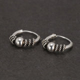 10mm Ear Bone Earrings 925 Sterling Silver Hoop Earrings For Women Ear Buckle Small Earlobe Earrings Mens Retro Punk Jewelry