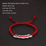 Handmade Braided Red Rope Lucky Bracelet Women Men 999 Sterling Silver Five Coins Money Wealth Charm Chinese Fengshui Jewelry