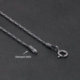 S925 Sterling Silver Bamboo Chain Necklace for Men Women 1.2mm Basic Niche Link Chain Necklace Simple Retro Fashion Jewelry