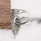 925 Sterling Silver Ring Exaggerated Big Wings Hollow Ring Ladies Inlaid Zirconia Retro Vintage Punk  women jewelry