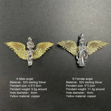 925 Sterling Silver Cupid Pendant Men and Women Angel Necklace Pendant Gift Retro Religious Jewelry