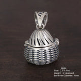 925 Sterling Silver Pendant Openable Vintage Woven Openable Small Sachet Pendant Jewelry