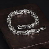 925 Sterling Silver Byzantine Cuban Chain For Men and Women Punk Hip Hop Retro Square Lovers Bracelet