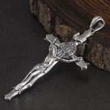 True Pure 925 Sterling Silver Cross Crucifix Pendant Male Gold Silver Classic Religious Jewelry