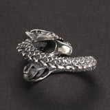 Real Solid 999 Silver Dragon Rings Vintage Men's Adjustable Thai Silver Ring Domineering Men's Fine Jewelry