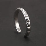 925 Sterling Silver Minimalist Retro Geometric Ring for Women Men Rivet Rings Opening Type Adjustable Punk Creative Jewelry Gift