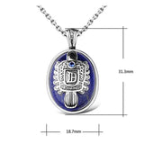 Real 925 Sterling Silver The Vampire Diaries Jewelry Damon Salvatore Stefan Pendant Natural Lapis Stone Custom Letters - GQTORCH Jewelry