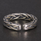 Real 925 Sterling Silver Braided Rings Viking Jewelry Retro Punk Rock Adjustable Size 6-9