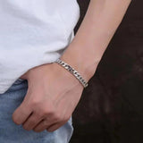 7-12mm Wide 100% 925 Sterling Silver Simple Flat Cuban Chain Bracelet for Men Double Safe Lock Clasp - GQTORCH Jewelry